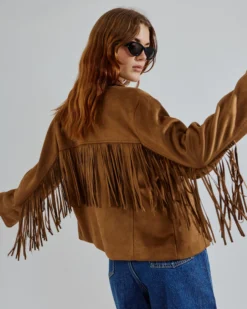 Amy faux suede fringe jacket