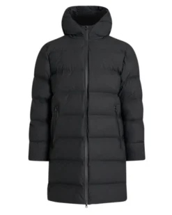 Coated long puffer jacket