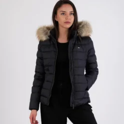 Hooded down jacket