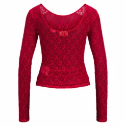 Jxleah lace ls deep back top