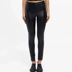 Objbelle coated glitter leggings