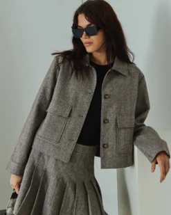 Olive herringbone jacket