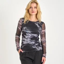 Opal mesh print blouse
