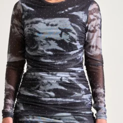 Opal mesh print dress