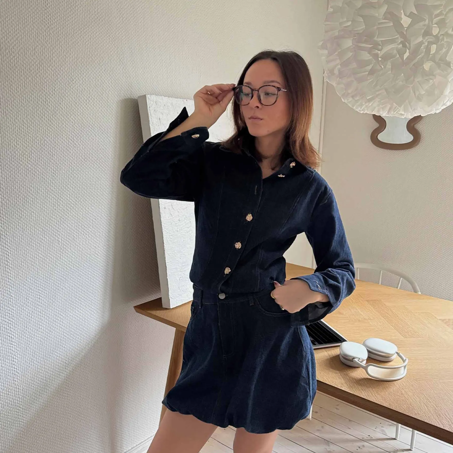 Pcfabia ls fitted denim shirt