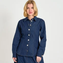 Pcfabia ls fitted denim shirt
