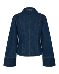 PCFLORA LS FITTED DENIM TOP