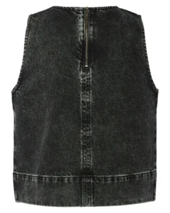 Pcnoel sl o-neck denim top