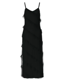 PCTWIRL FRILL MAXI STRAP DRESS