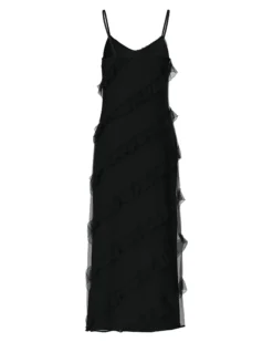 PCTWIRL FRILL MAXI STRAP DRESS