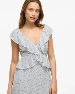 VIMONE S/L MAXI FLOUNCE DRESS