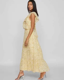 VIMONE S/L MAXI FLOUNCE DRESS