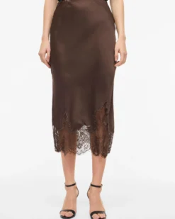 VISABEL HW MIDI LACE SKIRT